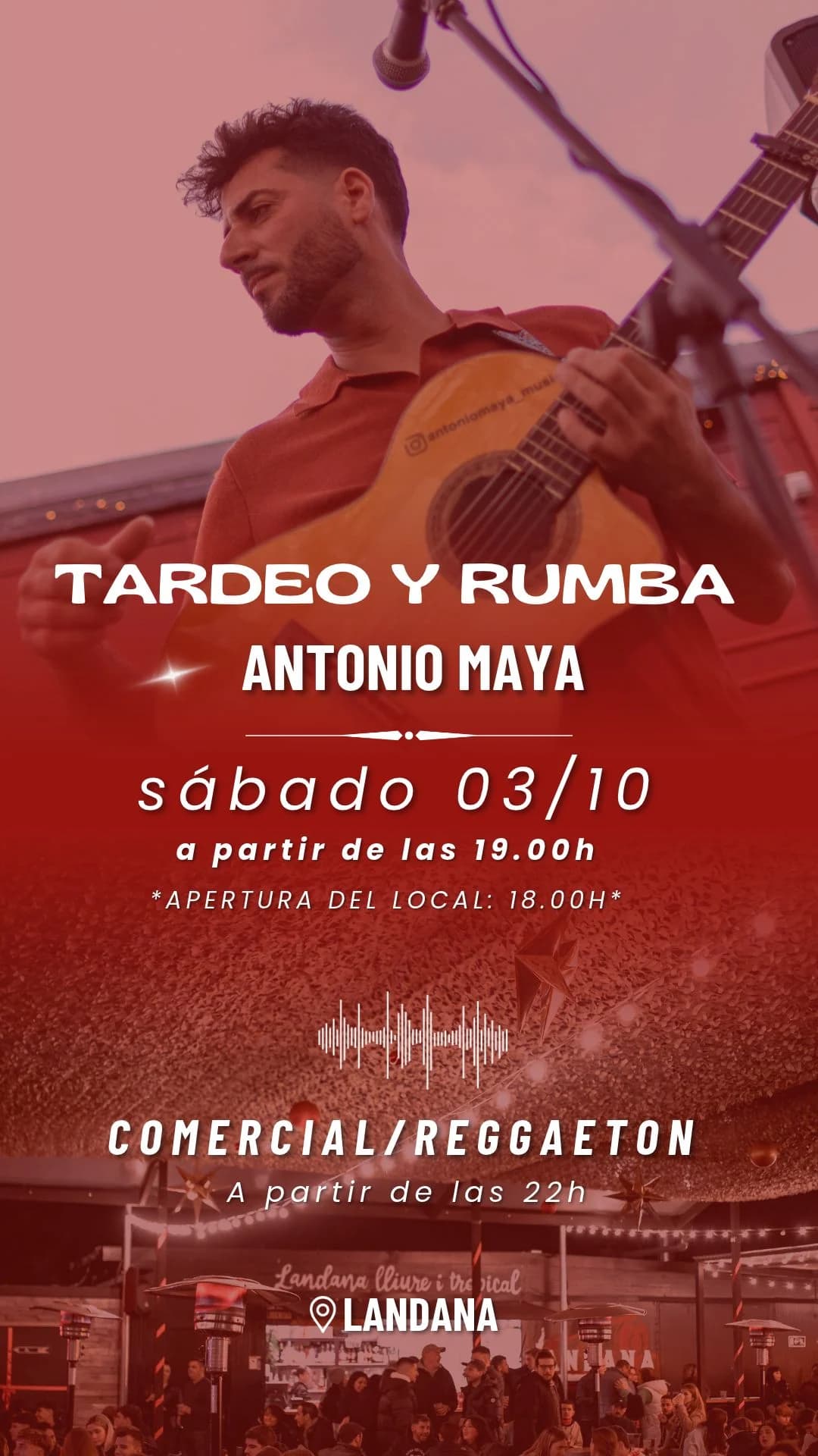 TARDEO Y RUMBA SÁBADO 03 DE OCTUBRE. ARTISTA: ANTONIO MAYA